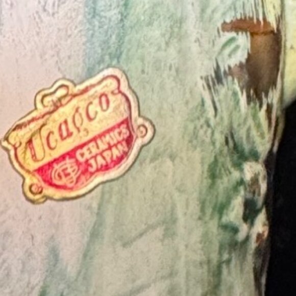 Vintage Ucagco Yellow Bird Planter With Yellow Bird & Tree Log Design - Picture 5 of 7